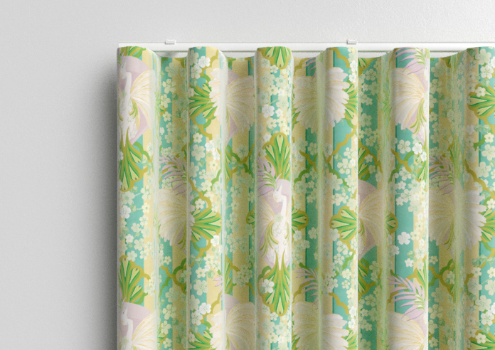 Faded Glamour, Goddess Green Stripe - Made To Measure Curtains - Image 13